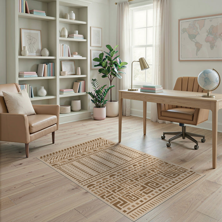 Heritage Tribal Brown Tan Area Rug