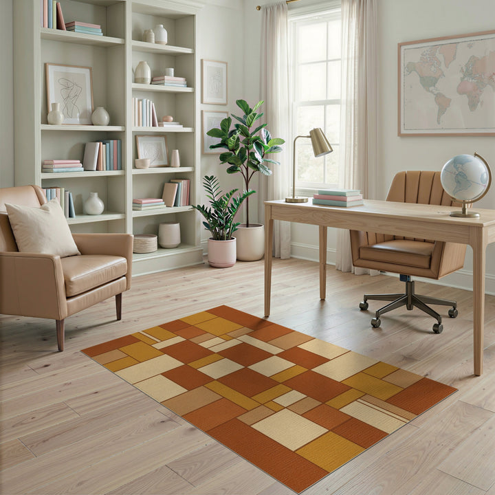 Geometric Brown Area Rug