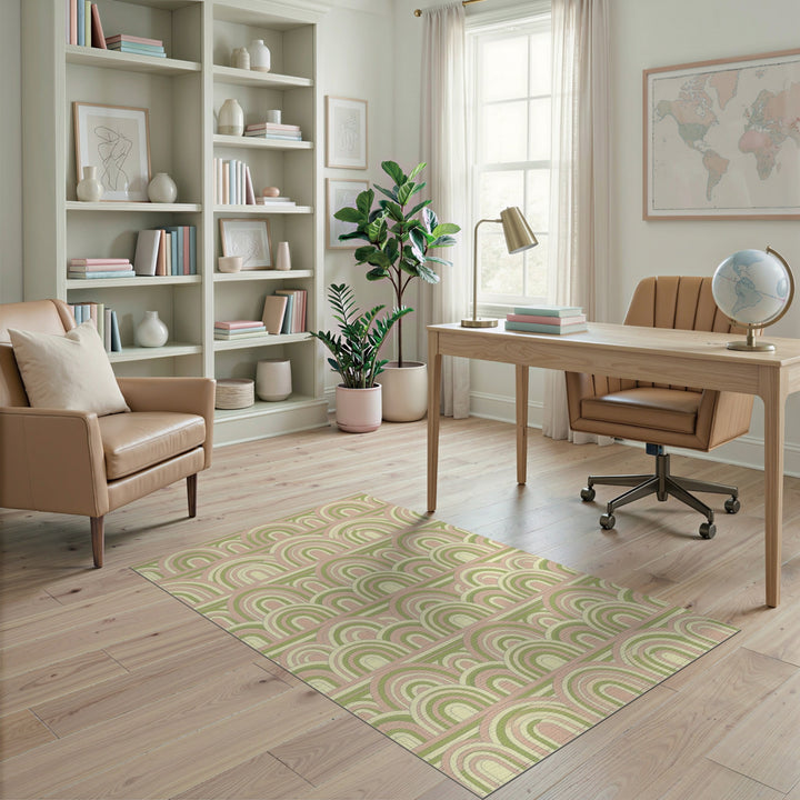 Pastel Geometric Arch Area Rug