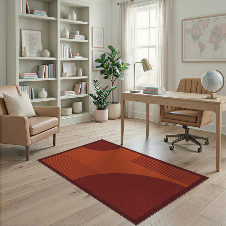 Red Geometric Modern Red Geometric Modern Area Rug