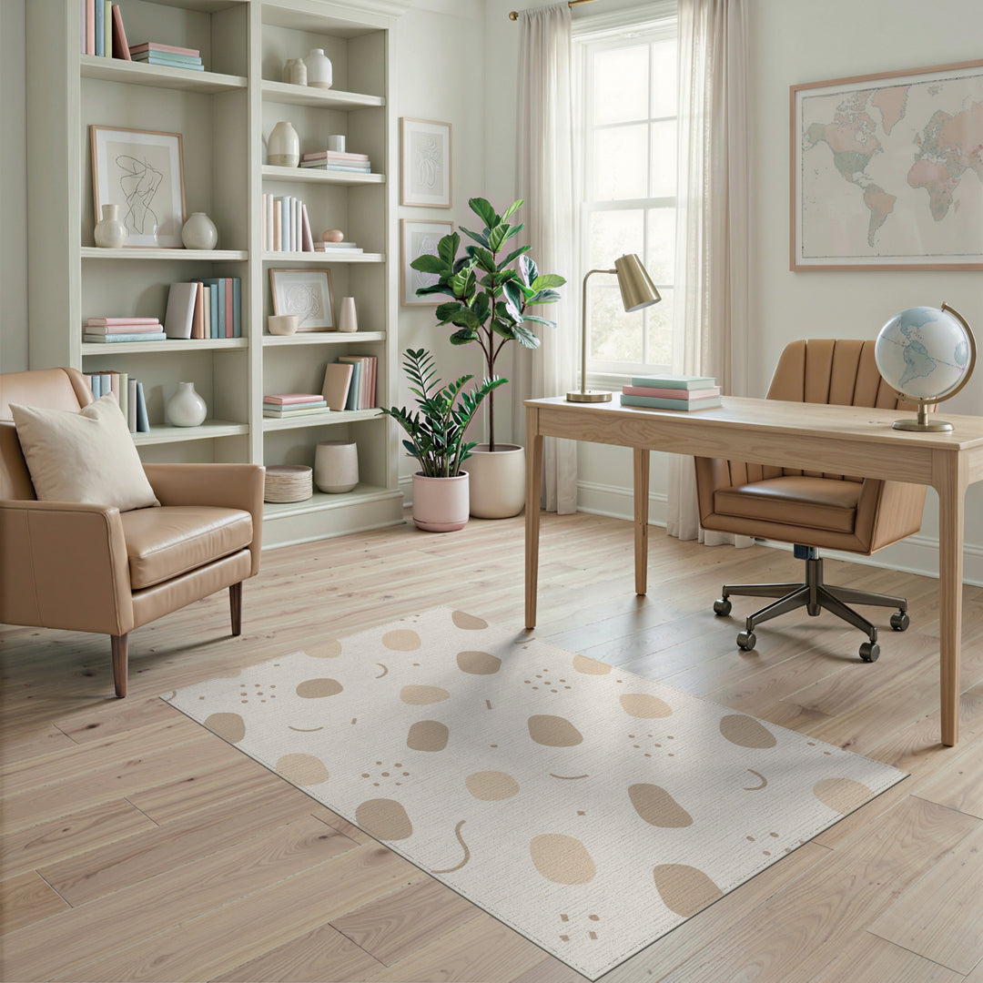 Beige Neutral Abstract Beige and Neutral Area Rug