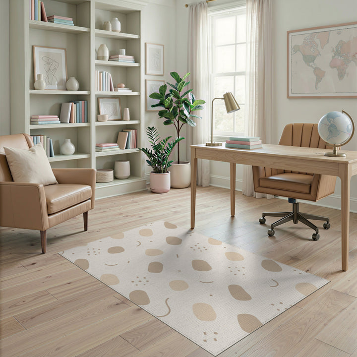 Beige Neutral Abstract Beige and Neutral Area Rug