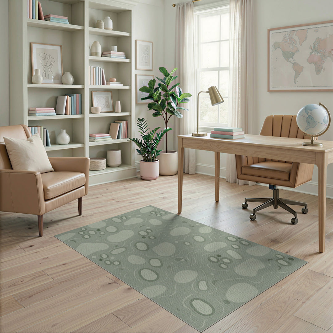 Abstract Area Sage Green Organic Abstract Area Rug