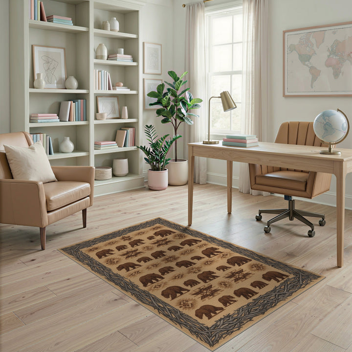 Brown Bear Southwestern Area Rug