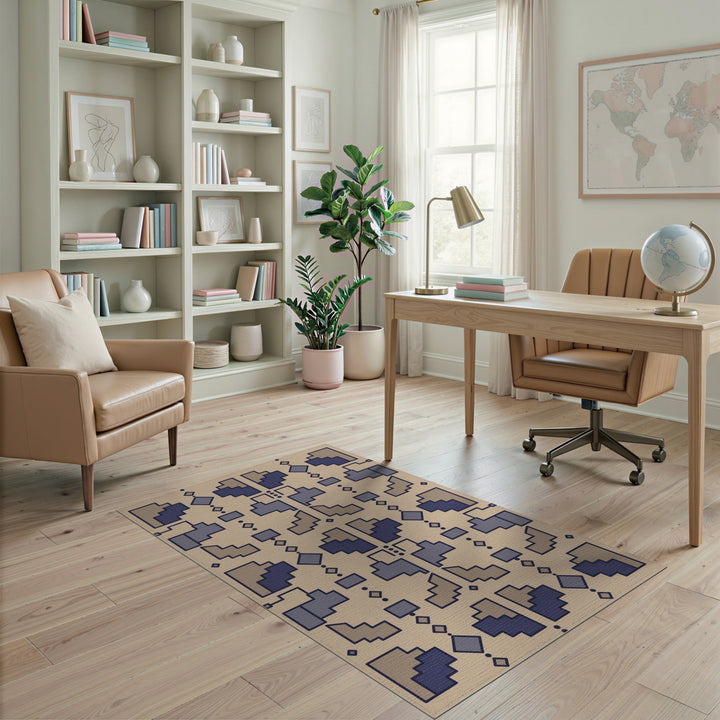 Modern Geometric Beige Area Rug