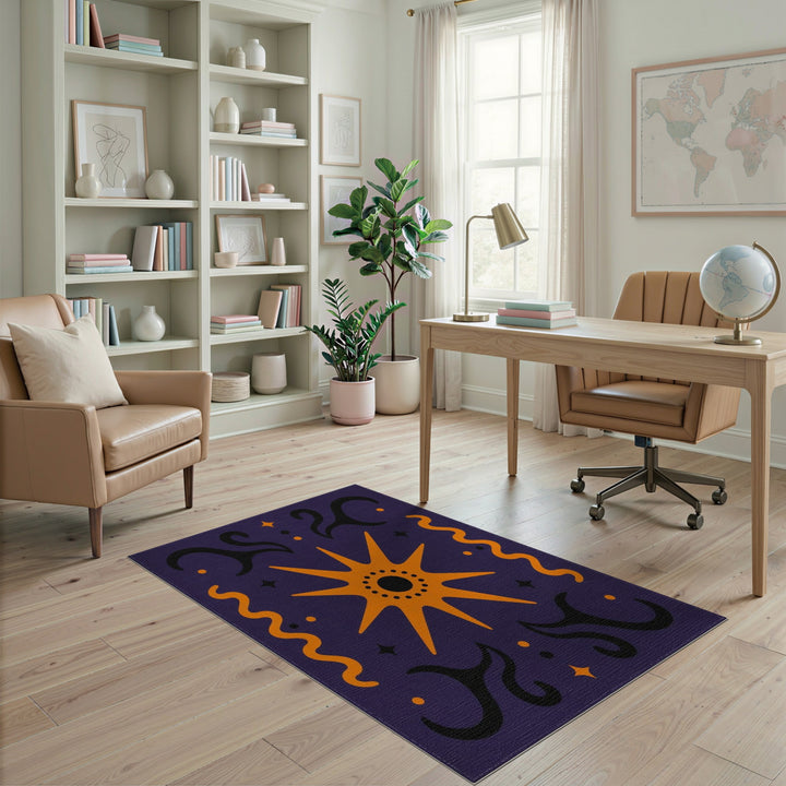 Purple Celestial Starburst Area Rug