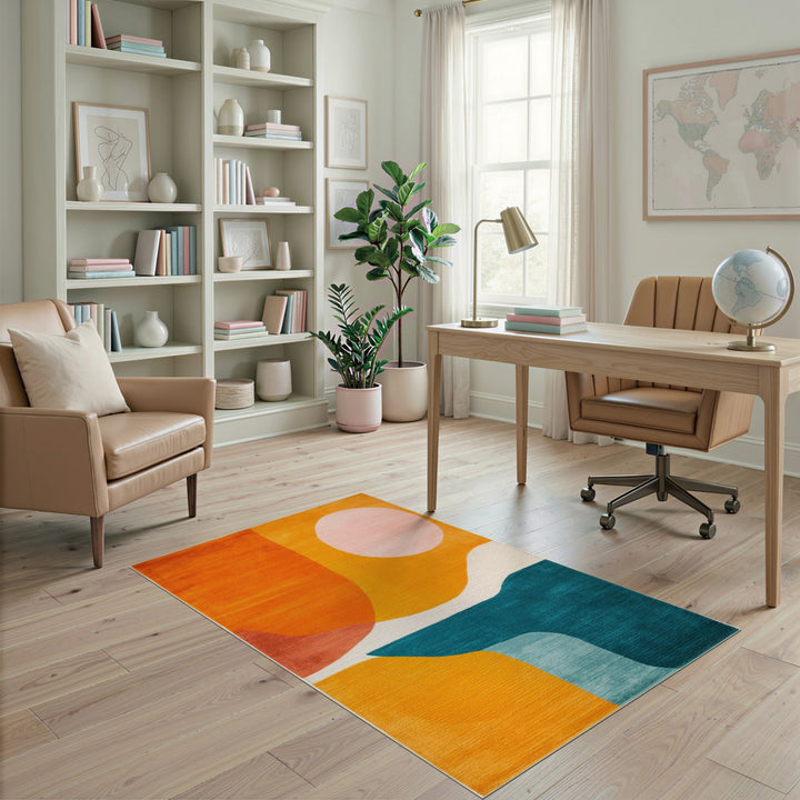 Vibrant Abstract Multi-Color Area Rug