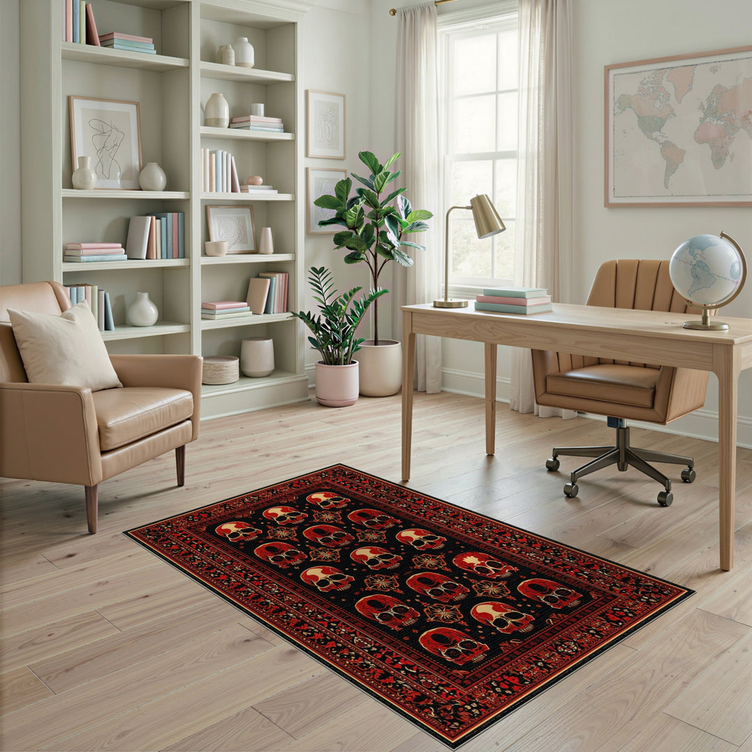 Red Skull Traditional Persian Rug
