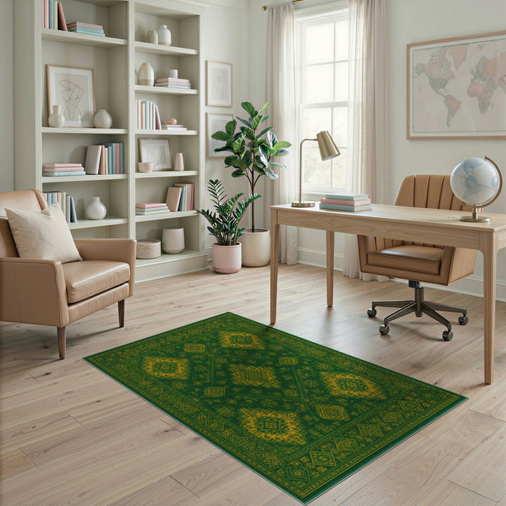 Green Heritage Tribal Area Rug