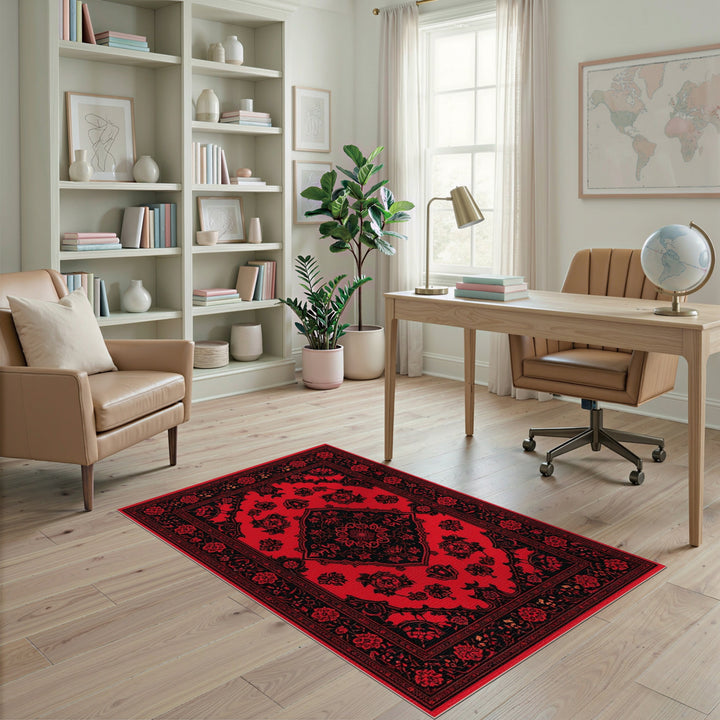 Red Medallion Red Persian Medallion Floral Area Rug