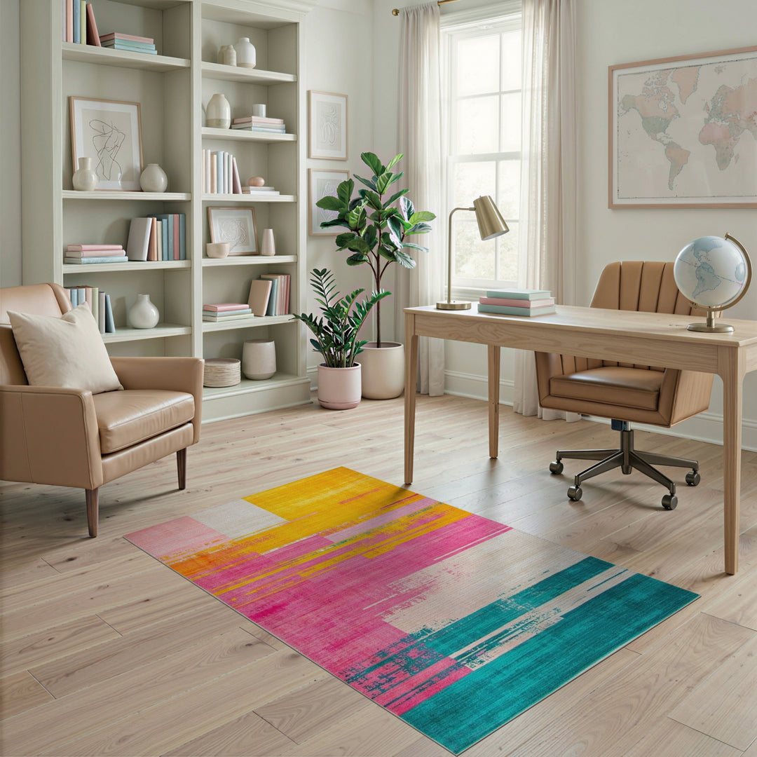 Vibrant Abstract Multi-Color Area Rug