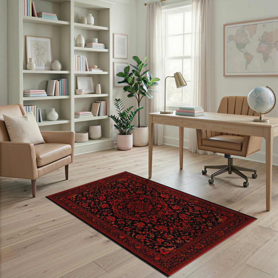 Floral Red Floral Persian Medallion Area Rug