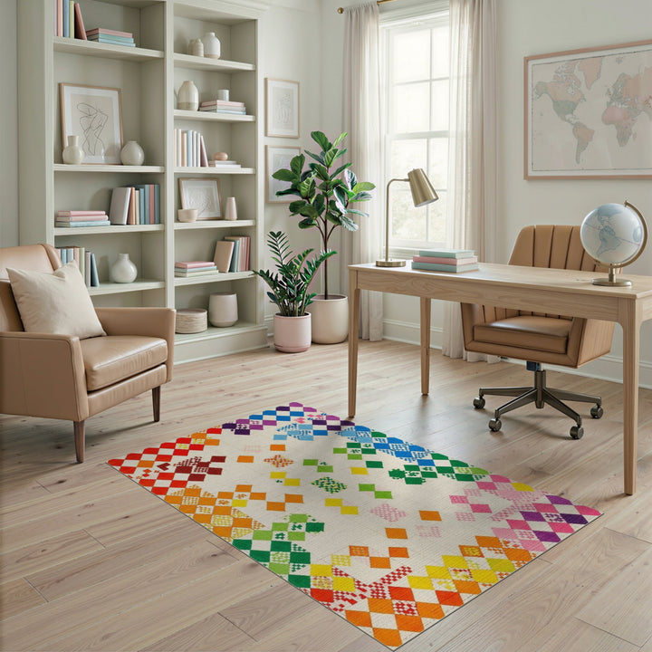 Vibrant Multi-Color Geometric Area Rug