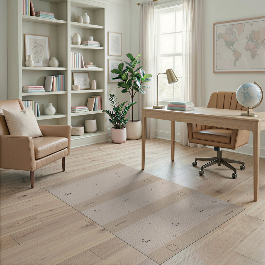 Beige Geometric Modern Area Rug