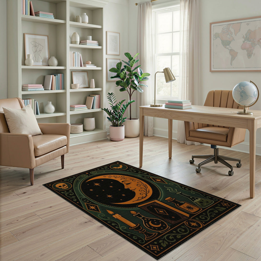 Mystic Crescent Moon Potion Area Rug