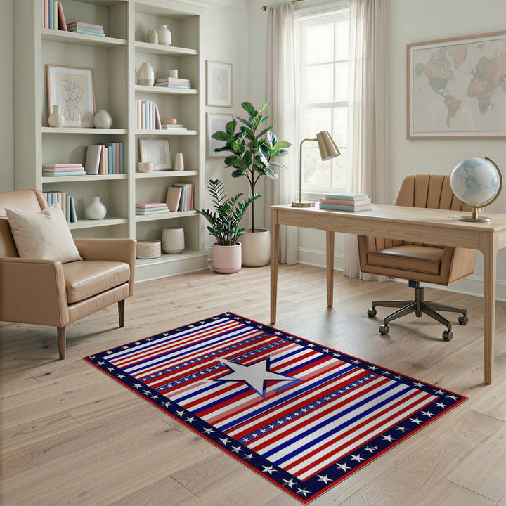 Patriotic Central Star Area Rug