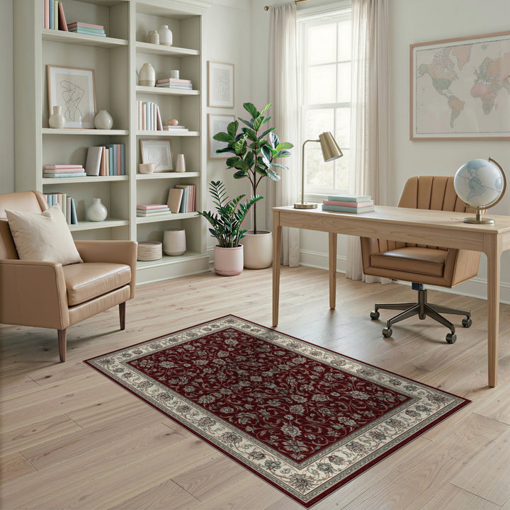 Red Floral Persian Area Rug