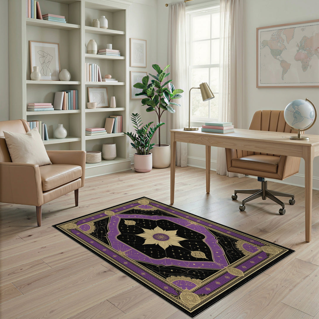 Purple Celestial Lotus Area Rug