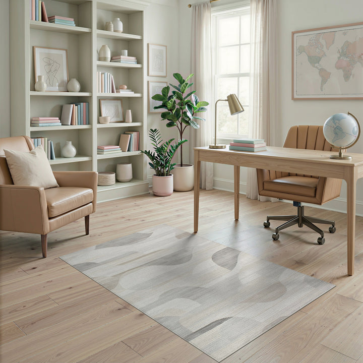Wave Abstract Wave Neutral Area Rug