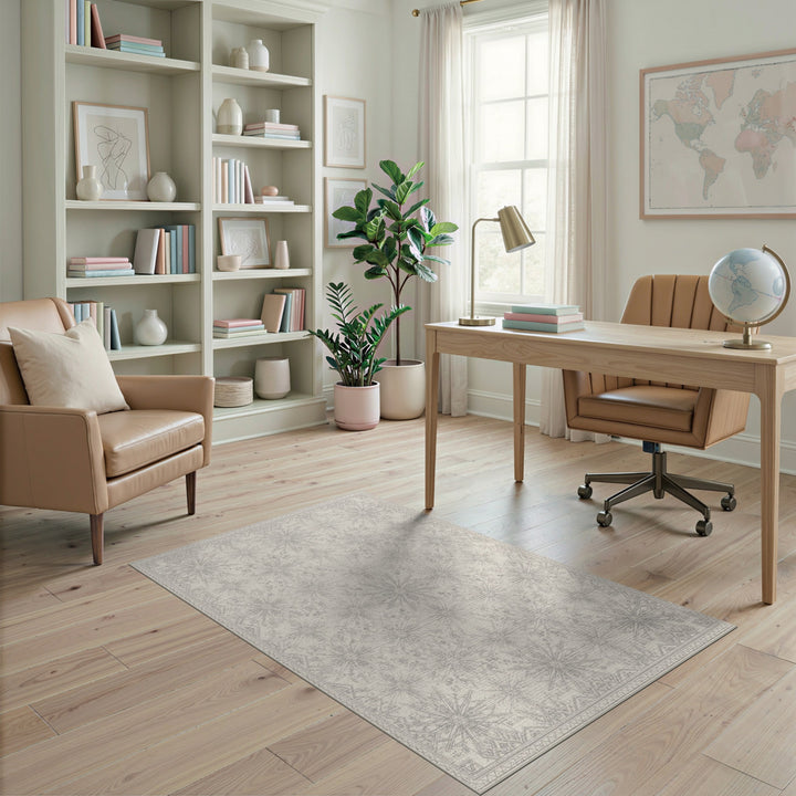 Geometric Modern Beige Starburst Geometric Area Rug
