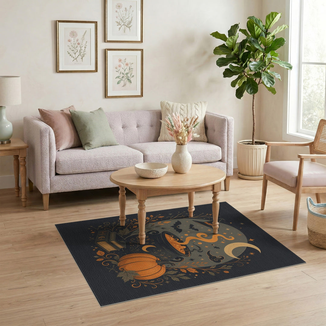 Whimsical Witch Cauldron Halloween Area Rug