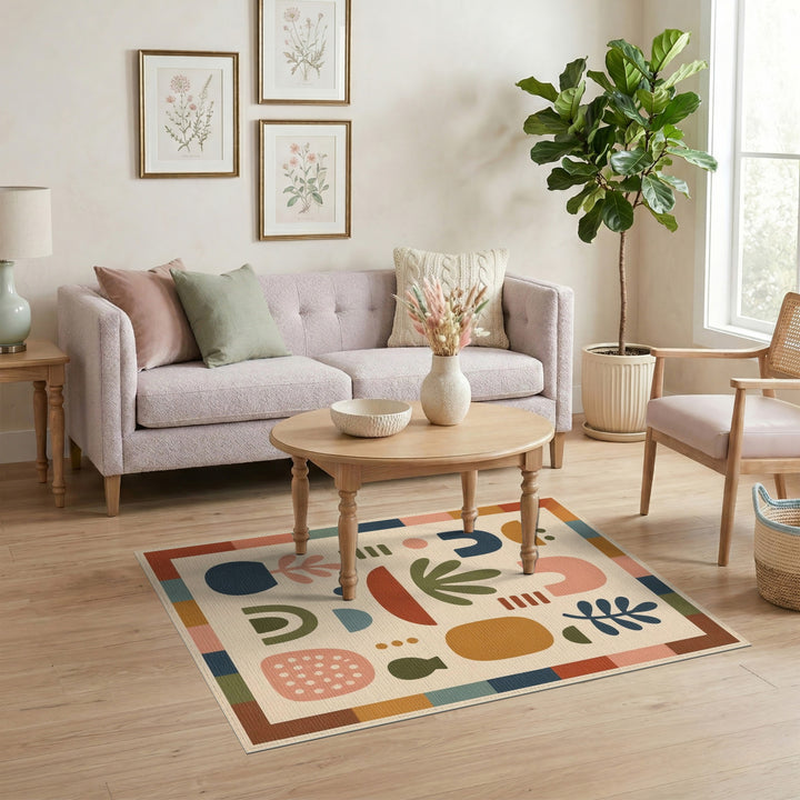 Abstract Multi-Color Shapes Area Rug