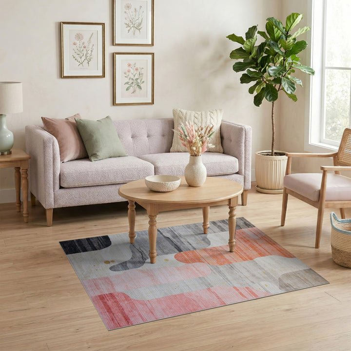 Multi-color and Patterns Abstract Coral Wave Area Rug