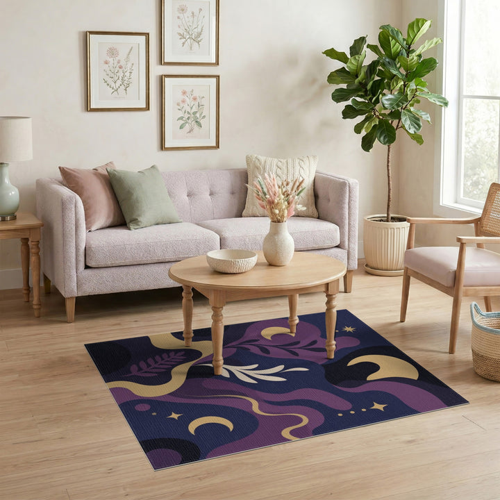Midnight Celestial Purple Area Rug
