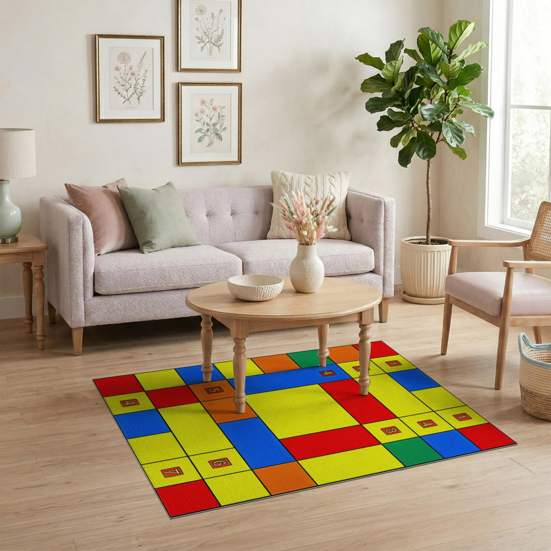 Multi-Color Geometric Kids Area Rug