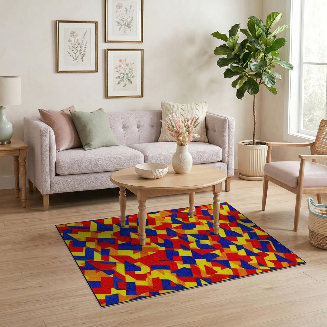 Vibrant Geometric Multi-Color Area Rug