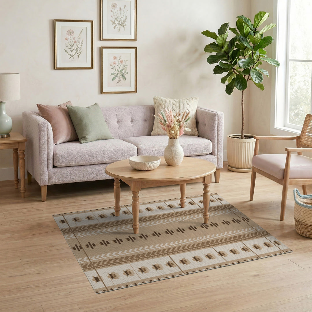 Brown Tan Heritage Tribal Heritage Tribal Area Rug