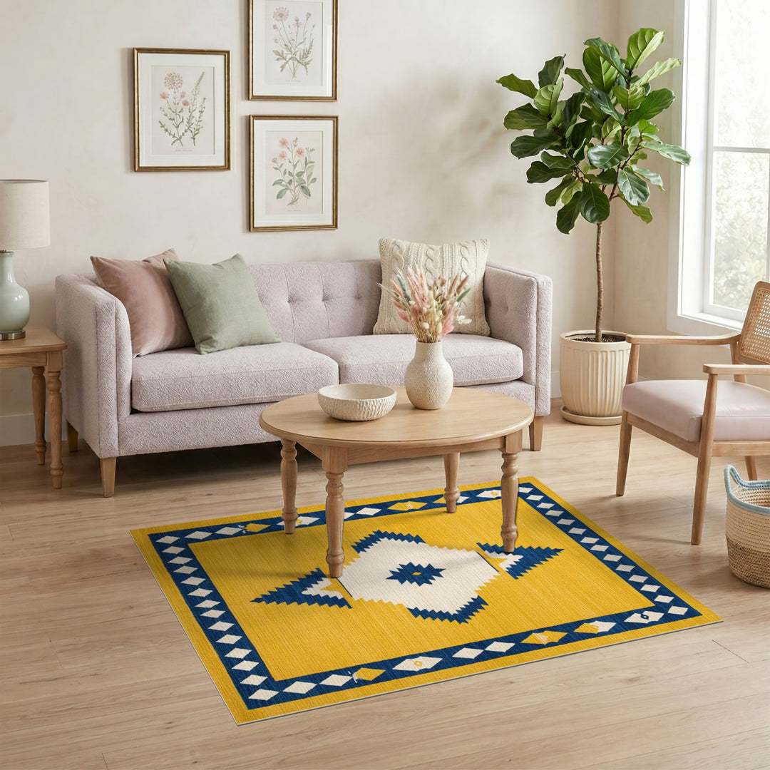 Yellow Southwestern Yellow Southwestern Geometric Area Rug