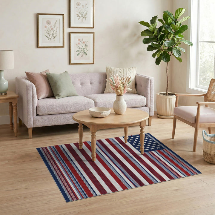 American Flag Stars and Stripes Area Rug