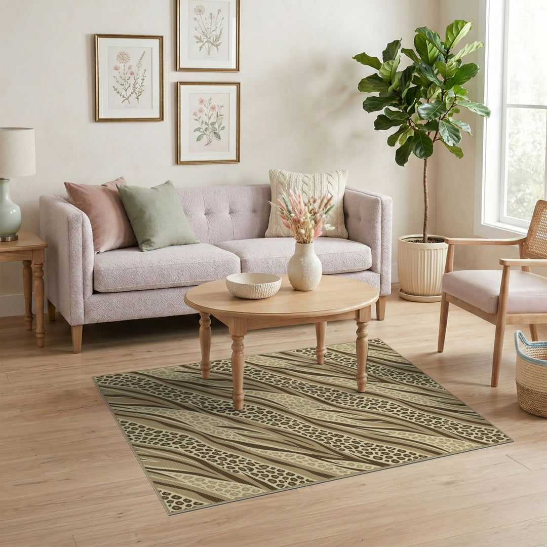 Brown Zebra Leopard Area Rug