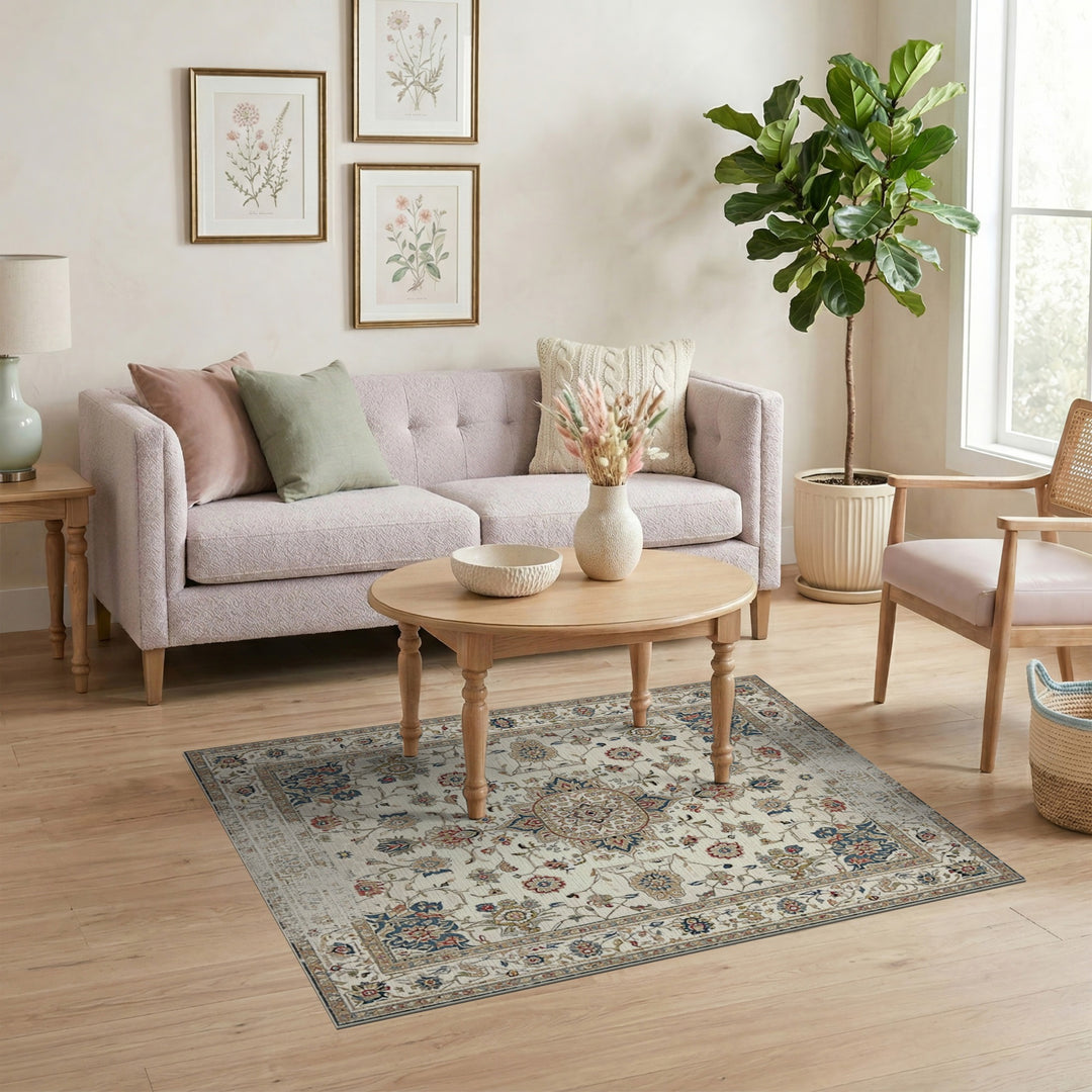 Traditional Persian Beige Floral Area Rug