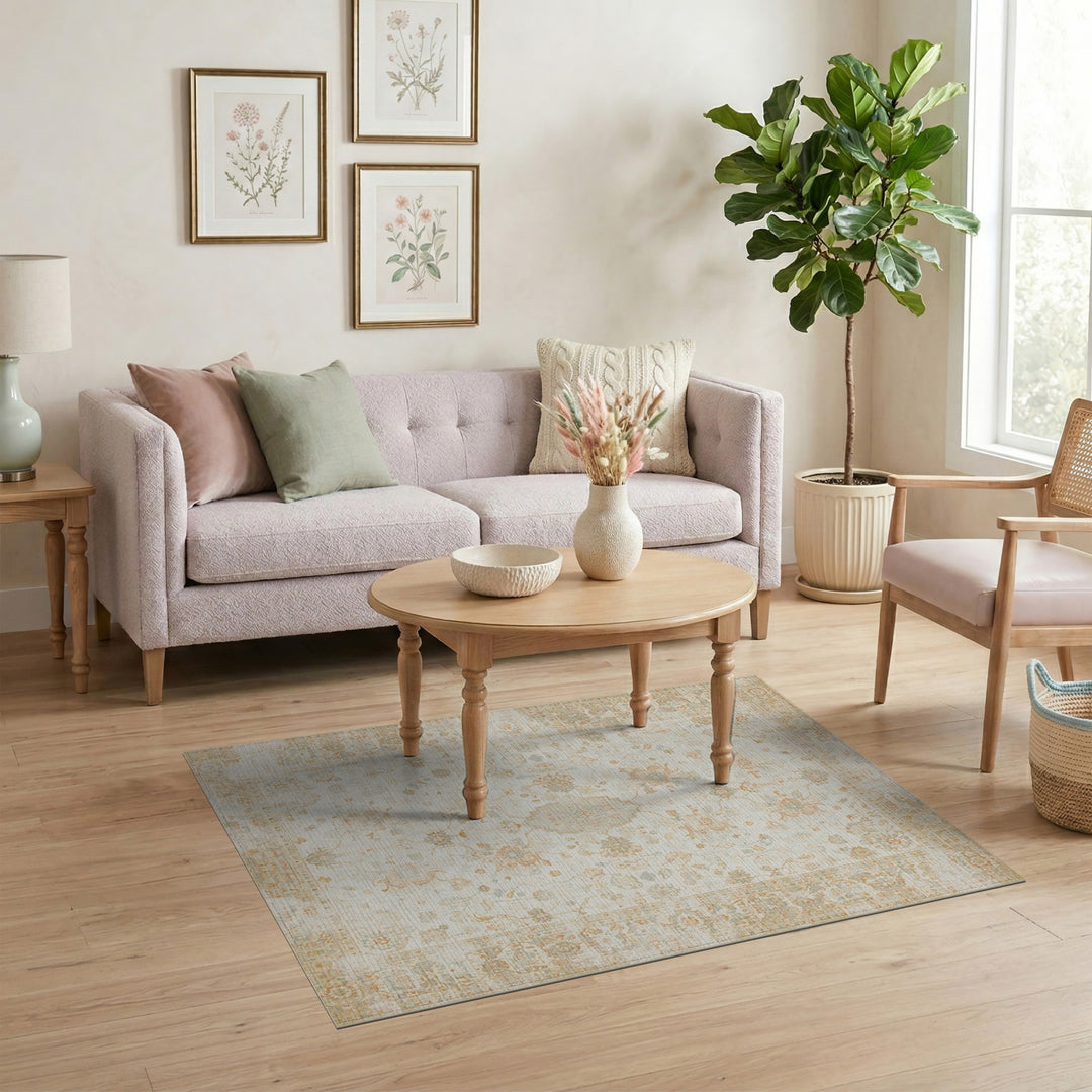 Beige Vintage Floral Persian Area Rug
