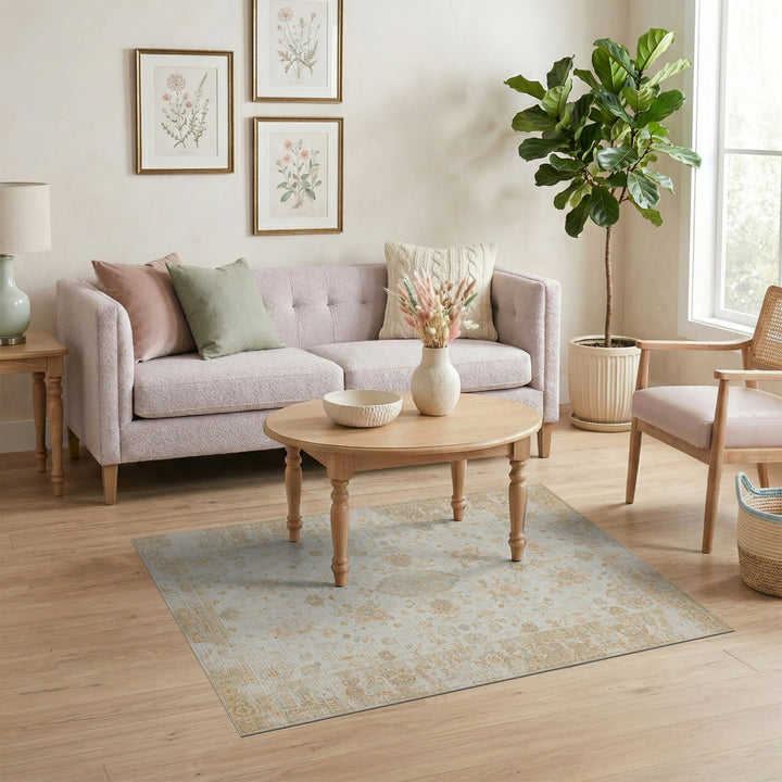 Beige Vintage Floral Persian Area Rug