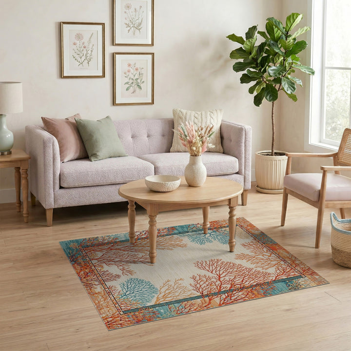 Coral Reef Beige Area Rug