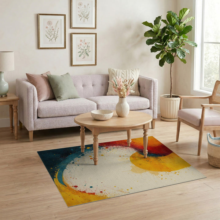 Vibrant Abstract Multi-Color Splash Area Rug