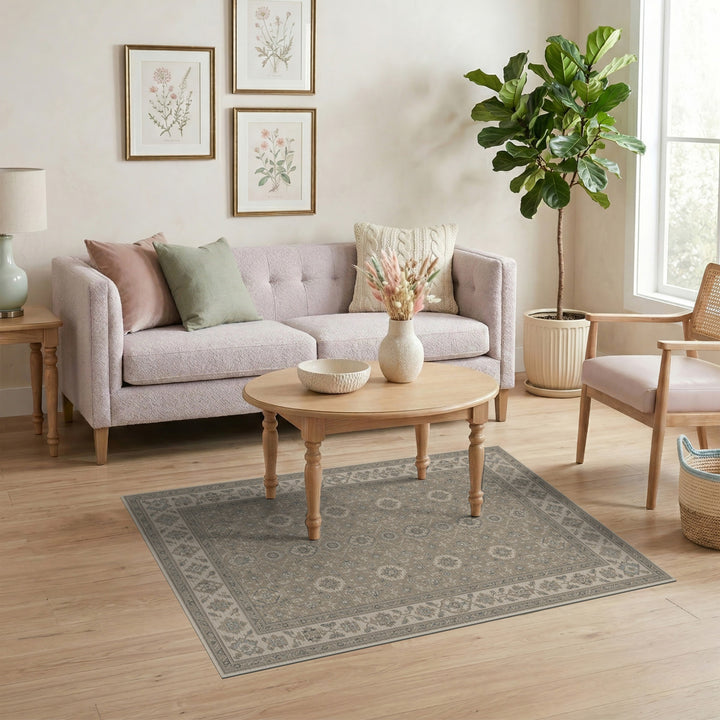 Beige and Neutral Medallion Beige Persian Medallion Area Rug