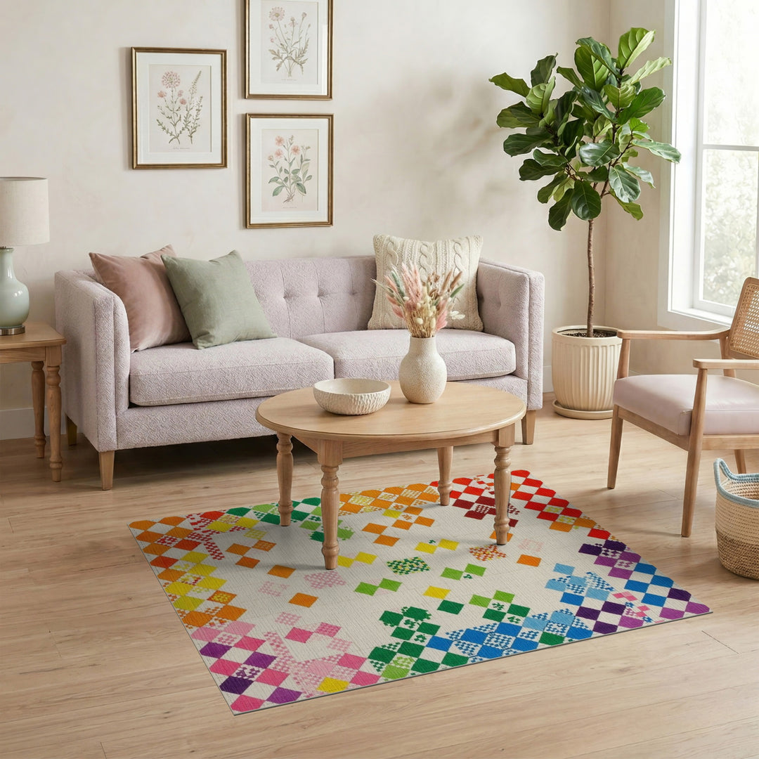 Vibrant Multi-Color Geometric Area Rug