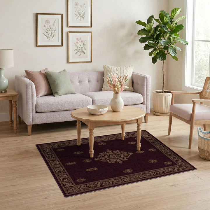 Royal Crest Burgundy Area Rug