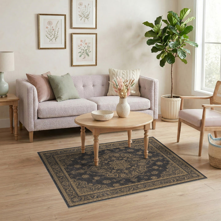 Grey Traditional Persian Medallion Rug