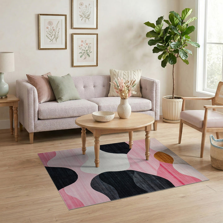 Pink Organic Wave Area Rug
