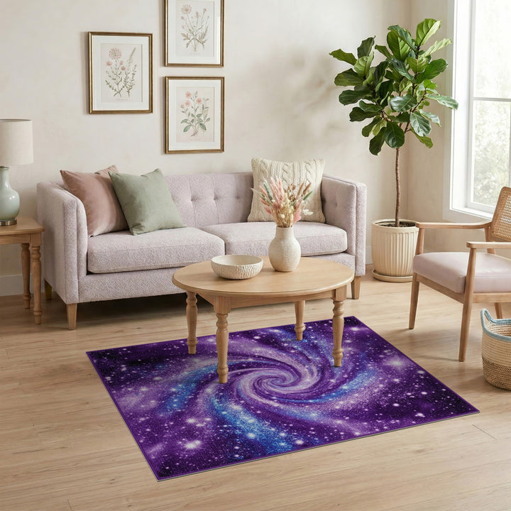 Purple Galaxy Swirl Area Rug