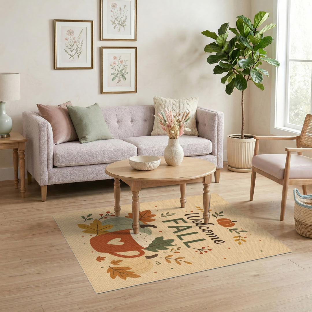 Welcome Fall Pumpkin Mug Area Rug