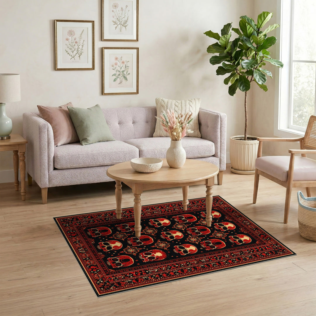 Red Skull Traditional Persian Rug