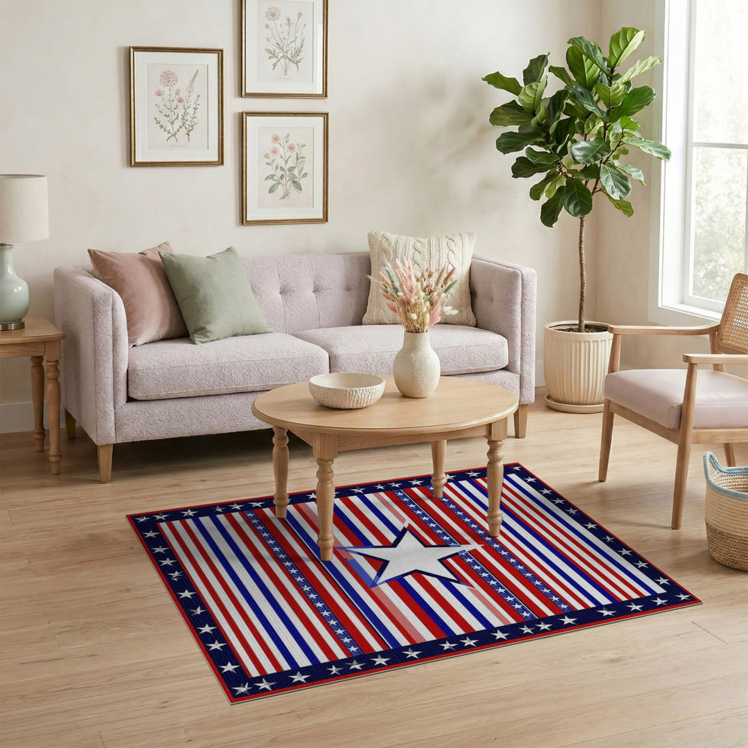Patriotic Central Star Area Rug