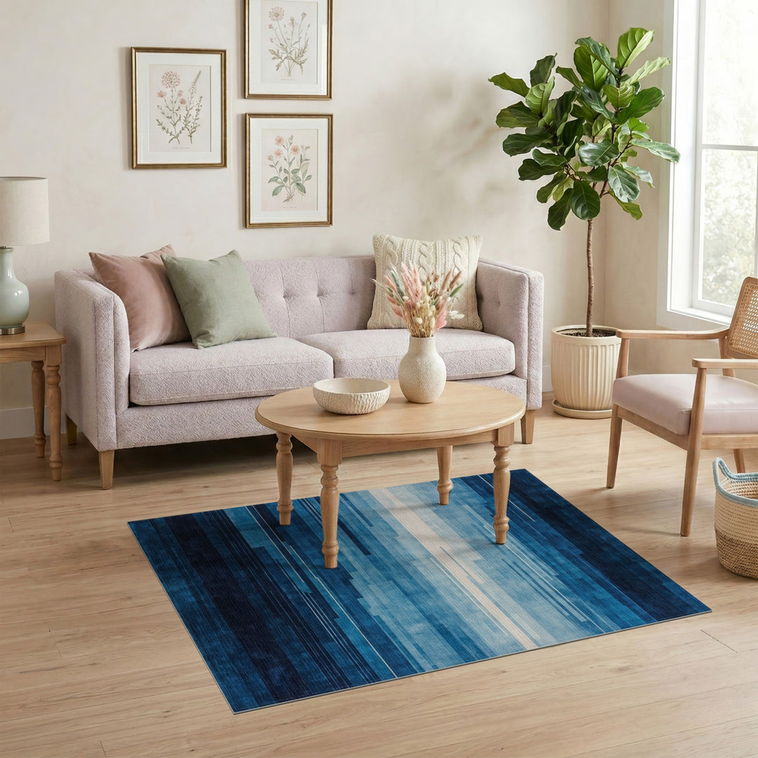 Blue Abstract Horizon Area Rug