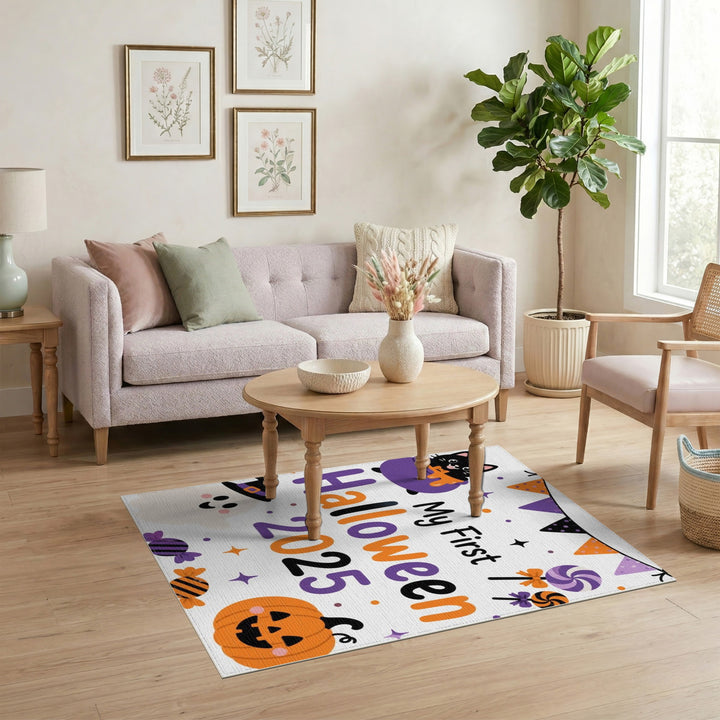 Kids Cartoon Multi-color and Patterns My First Halloween 2025 Kids Area Rug
